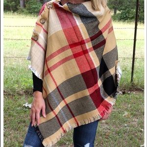 Autumn button poncho
